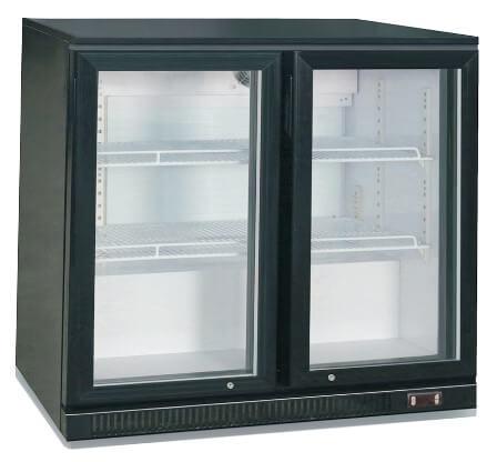PACIFIC 2 DOOR BLACK BEER FRIDGE