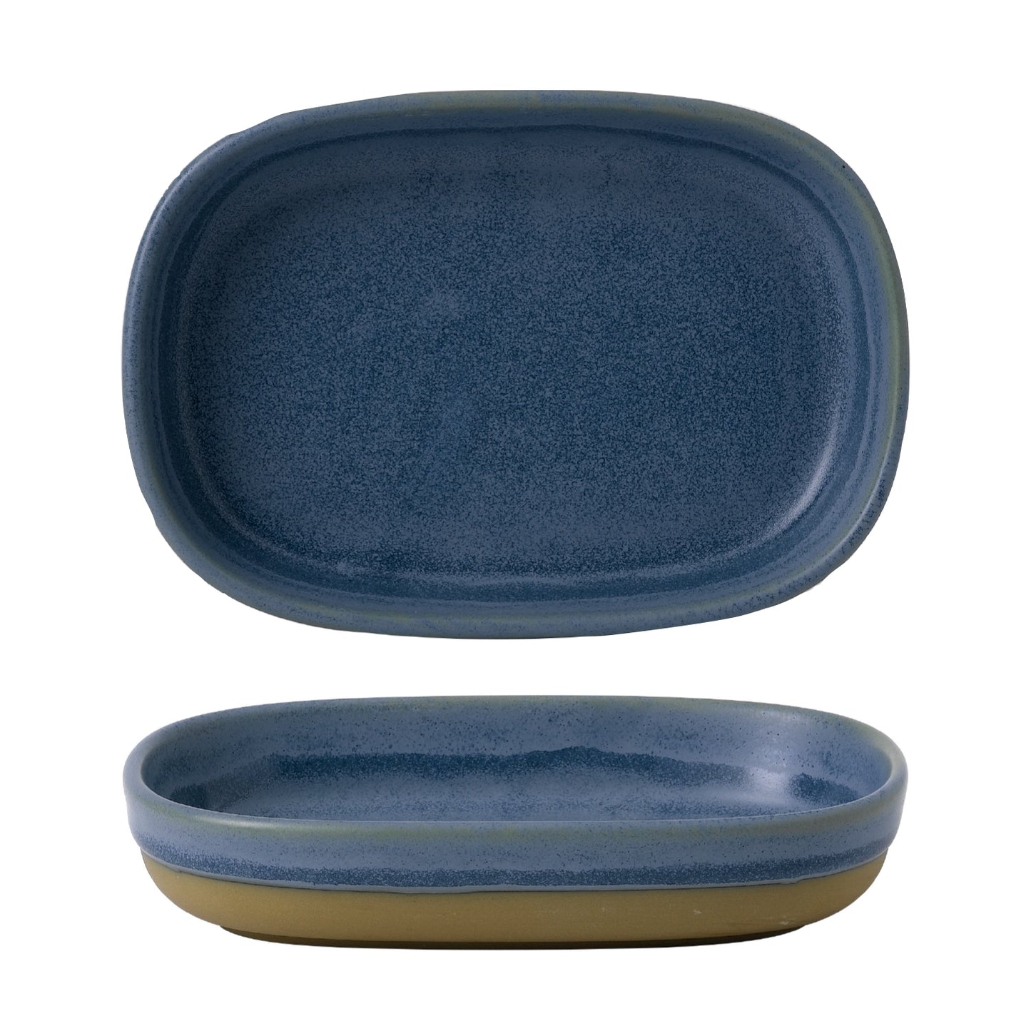 EMERGE - OSLO BLUE - SHALLOW TRAY - 17.3CM X 11.9CM X 3.3CM (6) (Churchill)