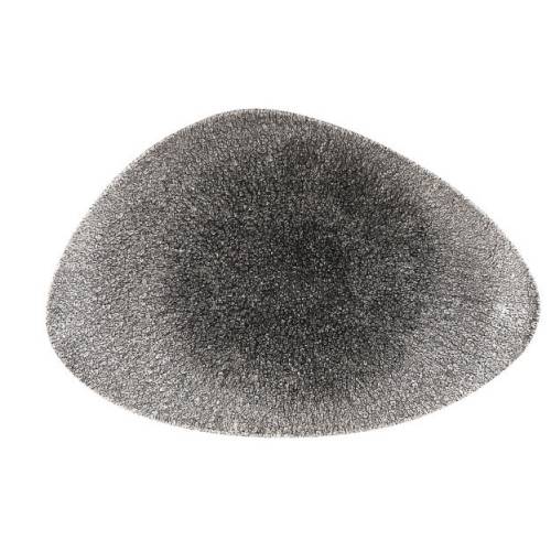 RAKU QUARTZ BLACK - CHEFS TRIANGLE PLATE - 30 X 20CM (6) (Churchill)