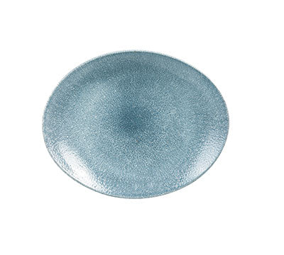 RAKU TOPAZ BLUE - OVAL COUPE PLATE - 31.7 X 25.5CM (12) (Churchill)
