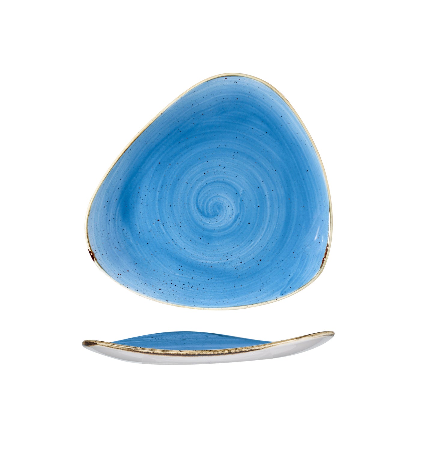 CORNFLOWER BLUE - TRIANGLE PLATE - 26.5CM (12) (Churchill)