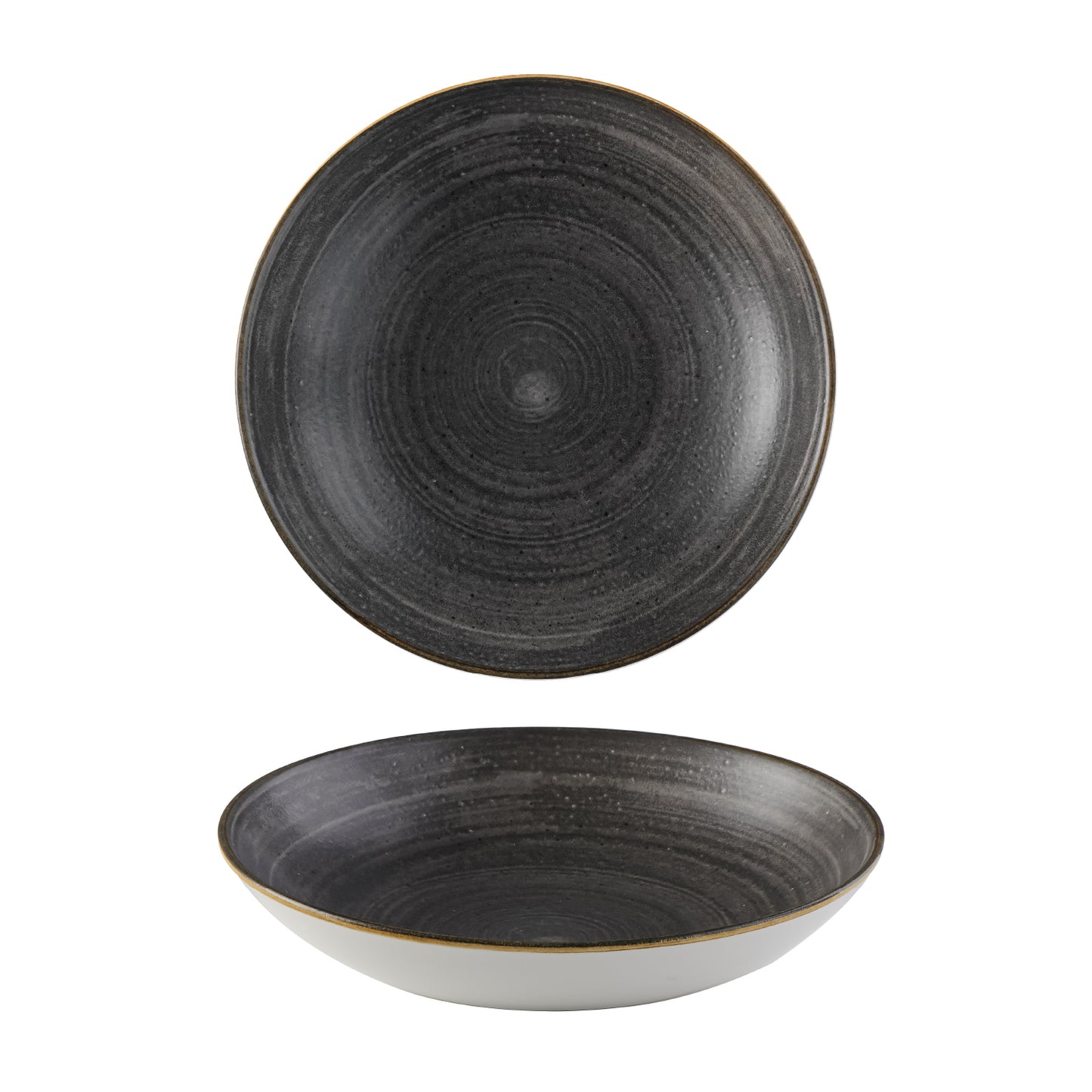 STONECAST RAW - BLACK - COUPE BOWL - 18.2CM (12) (Churchill)
