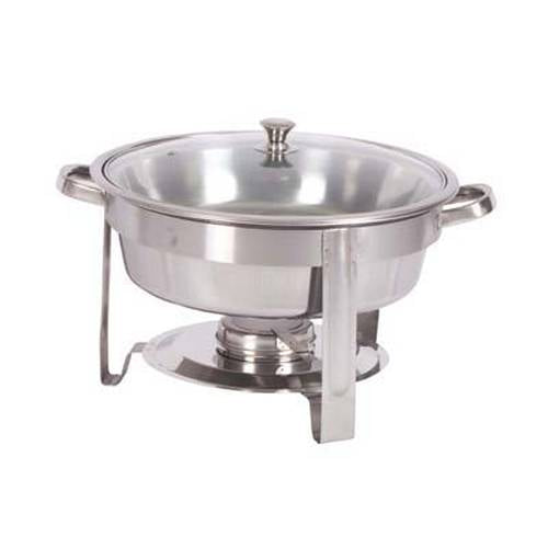 CHAFING DISH ROUND WITH GLASS LID - POLISHED 3.7LT (Global)