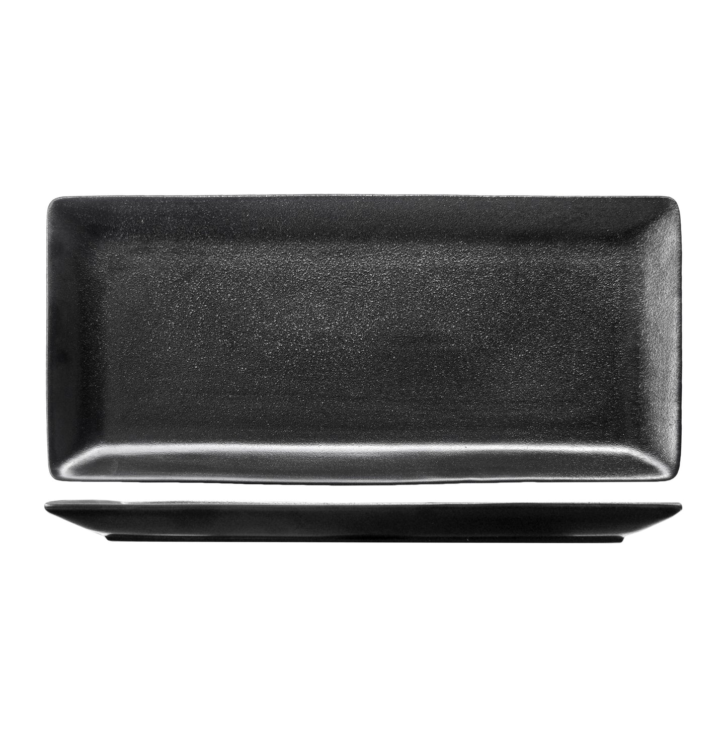 TEMPEST - BLACK - RECTANGULAR TRAY - 37x16CM (12) (Fortis)