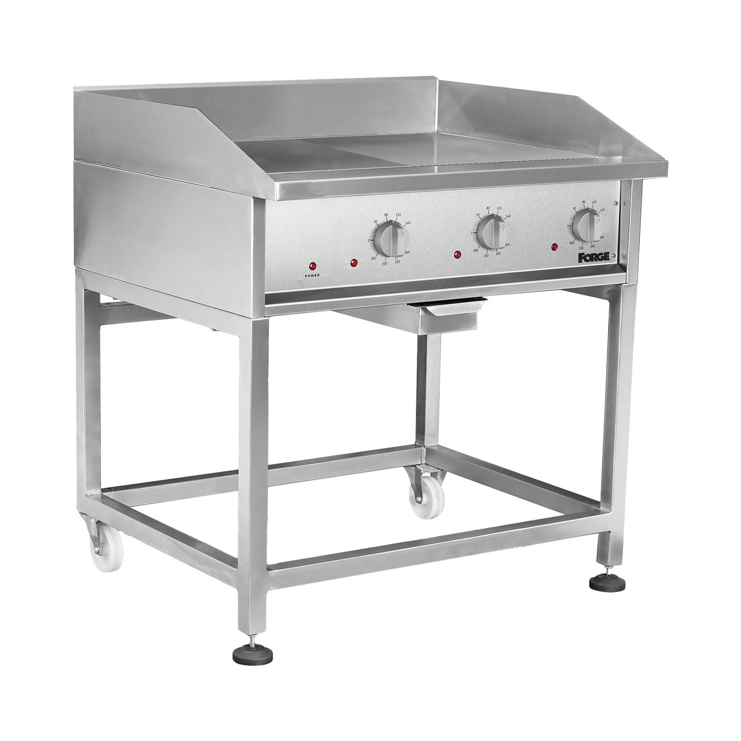 HEAVY DUTY - GRILLERS - FLOOR STANDING - HALF FLAT GRILL/HALF RIBBED TOP - ELECTRIC - 900 (Anvil)