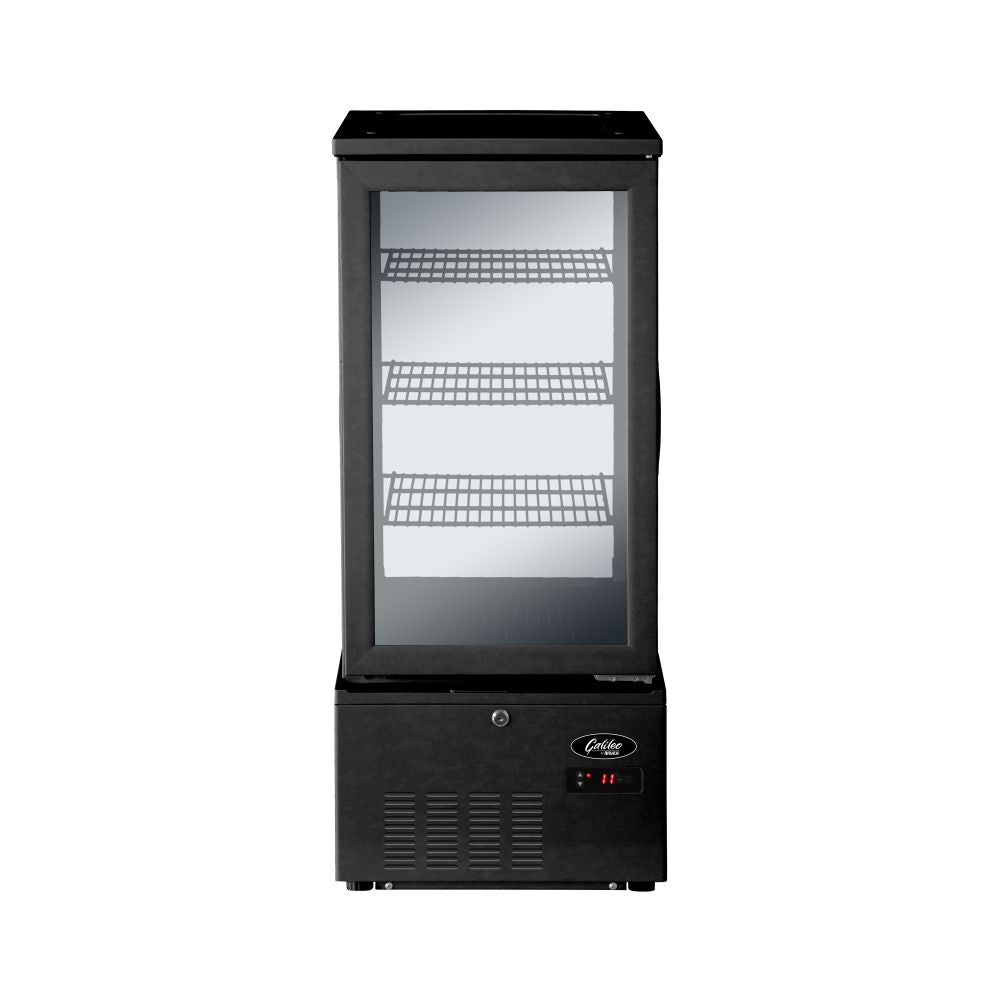 Refrigerated glass display cabinet - 74Lt, Black (POLARCAB)