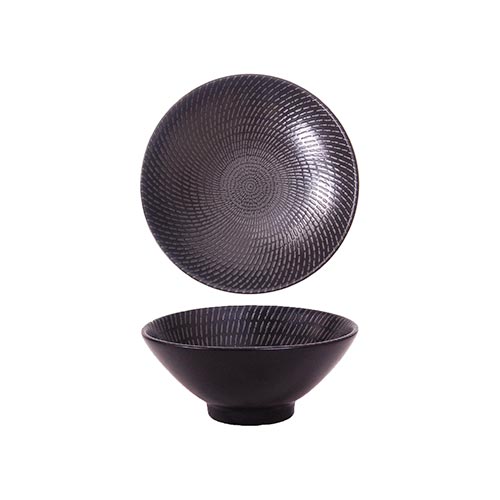 BLACK SWIRL - ROUND V-BOWL - 10CM (24) (Luzerne)