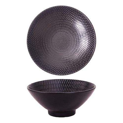 BLACK SWIRL - ROUND V-BOWL - 18CM (12) (Luzerne)