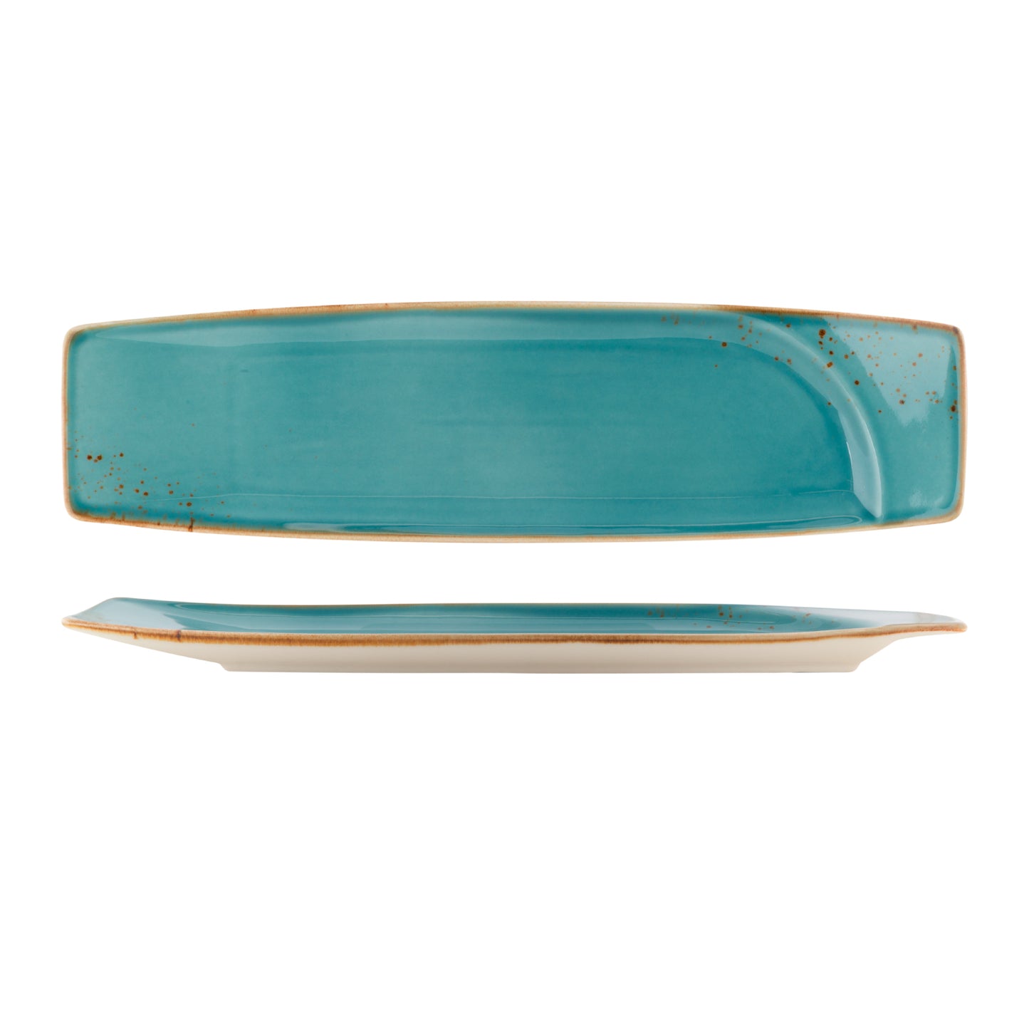 FYNBOS - ATLANTIC BLUE - OBLONG SLIM PLATE - 38CM X 10CM (6) (Fortis)