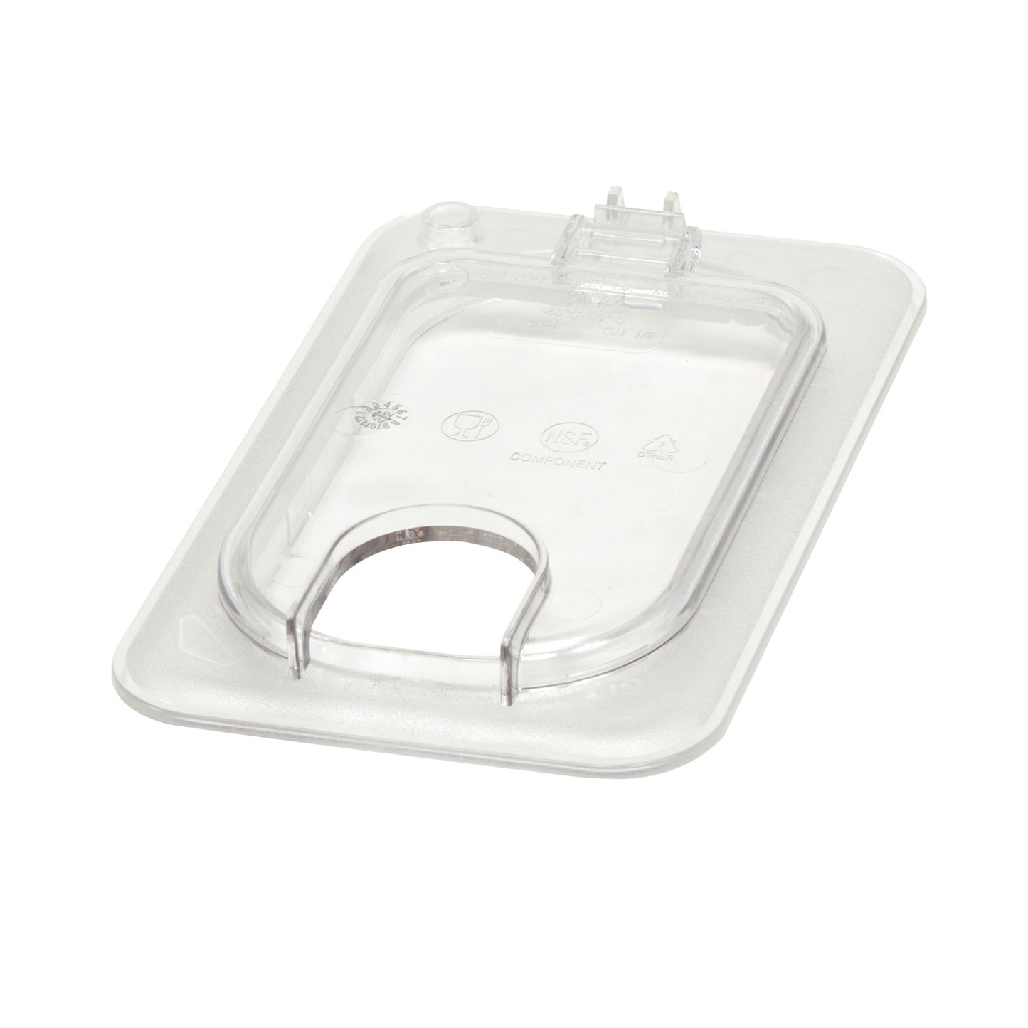POLYCARBONATE CLEAR HINGED FLIP LID WITH NOTCH FOR 1/9 PANS