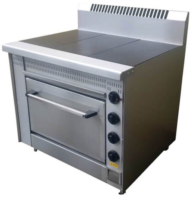 GATTO SOLID TOP 3 PLATE STOVE WITH ELECTRIC OVEN 1000 X 890 X 860MM