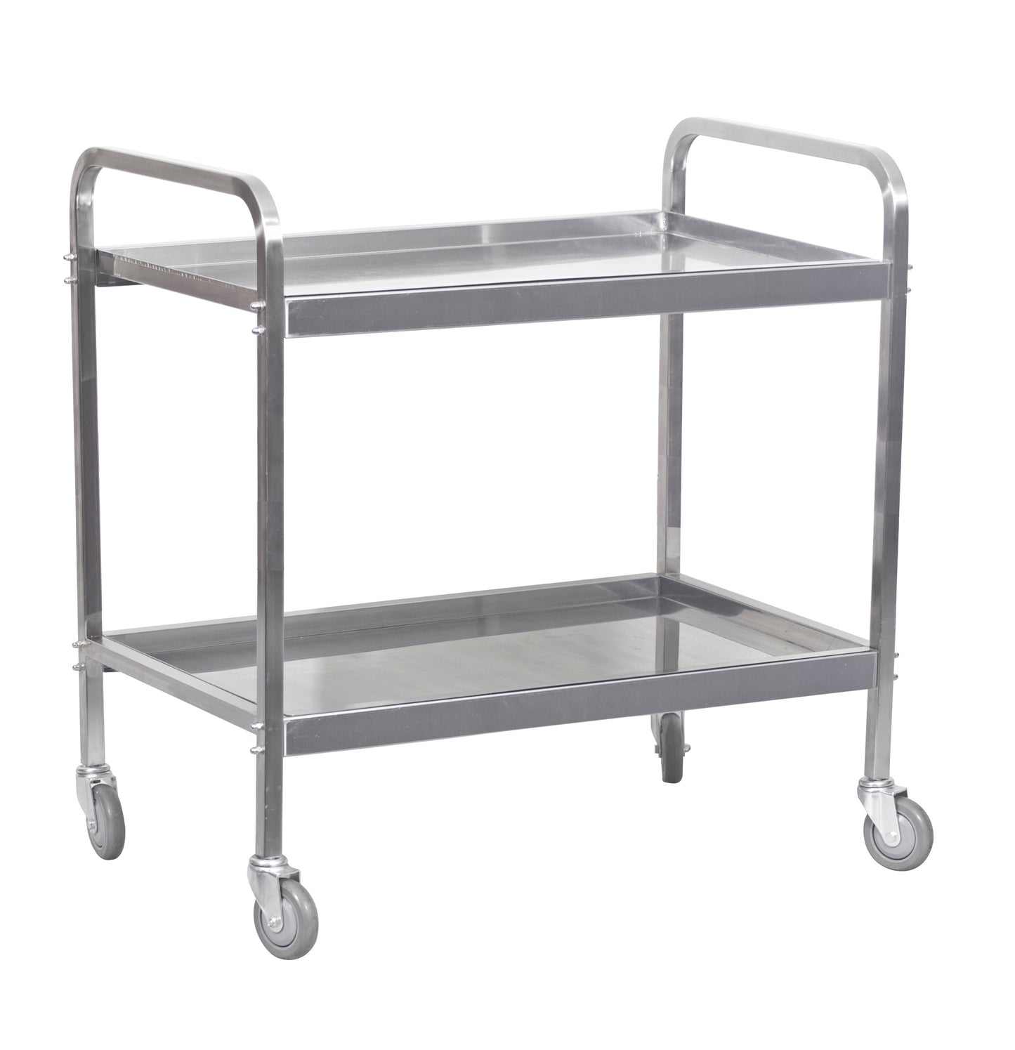 TEA TROLLEY S/STEEL HEAVY DUTY - 2 SHELF 930MM X 905 X 560MM - 20KG (Global)