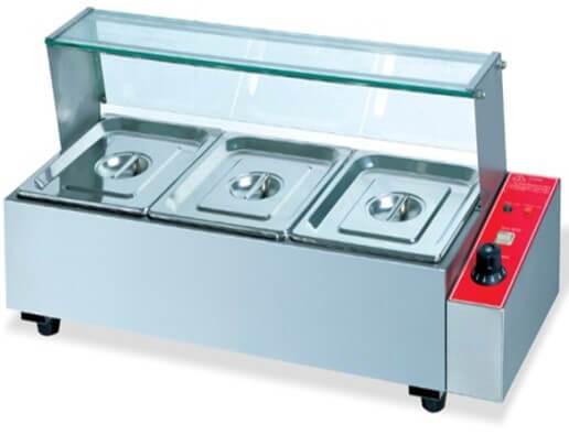 GATTO TABLE MODEL BAIN MARIE C/W SNEEZEGUARD- INCLUDES 3 X GN1/2 INSERTS + LIDS