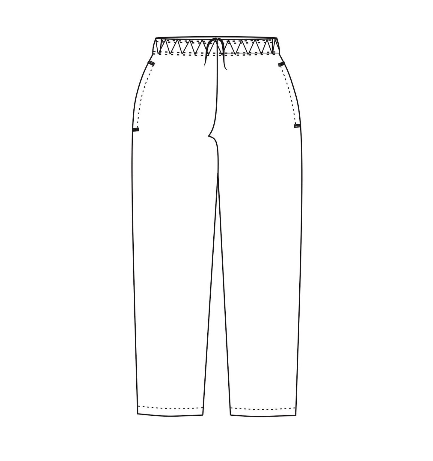 CHEFS UNIFORM - BAGGIES BLACK - X SMALL - DRAWCORD (Chef Equip)