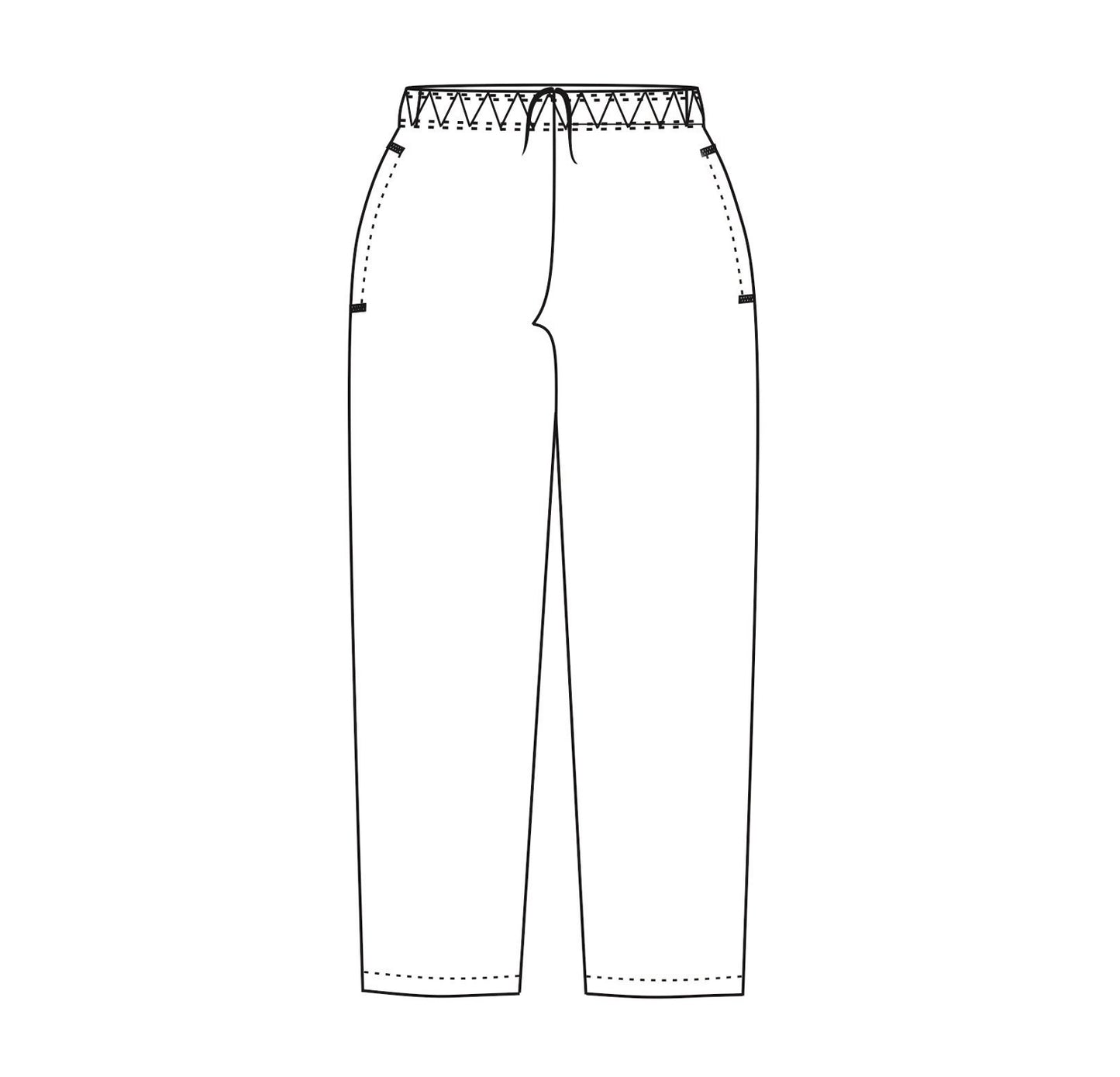 CHEFS UNIFORM - BAGGIES BLACK - XX LARGE - DRAWCORD (Chef Equip)