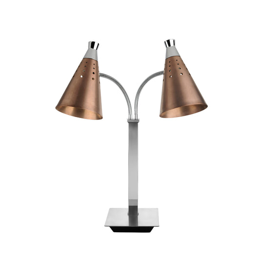 T-COLLECTION HEATING LAMP STAND GOOSENECK 2-LIGHT BRONZE VINTAGE 110V & 230V (TIGER)