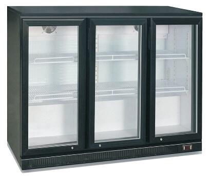 PACIFIC 3 DOOR BLACK BEER FRIDGE