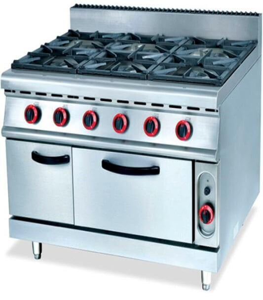 GATTO 700 RANGE - 6 BURNER STOVE WITH GAS OVEN WITH FLAME FAILURE