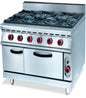 GATTO 700 RANGE - 6 BURNER STOVE WITH GAS OVEN WITH FLAME FAILURE