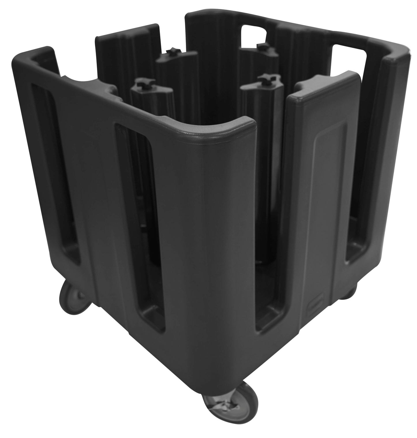 ADJUSTABLE COMPACT DISH CADDY BLACK - 690MM X 690MMX 810MM H - 4 TOWER