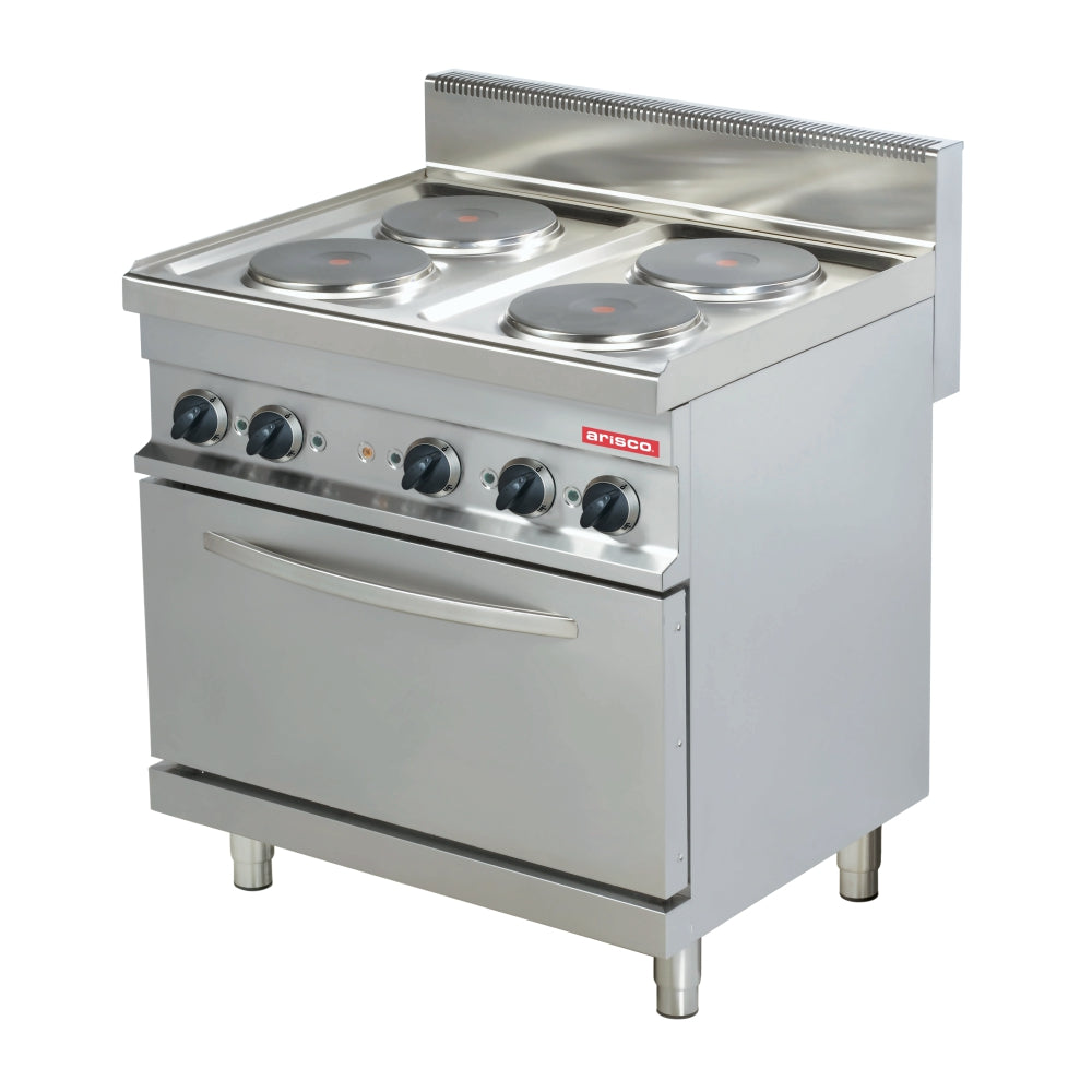 4 Plate cooking range with 1/1 GN convection oven - 700 series (ARISCO)
