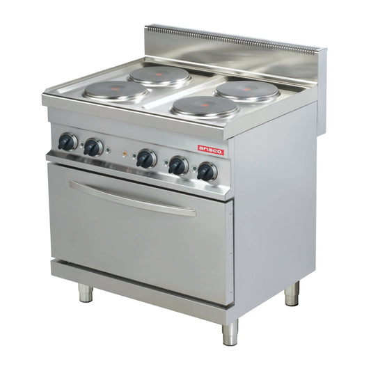 4 Plate cooking range with 1/1 GN convection oven - 700 series (ARISCO)