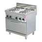 4 Plate cooking range with 1/1 GN convection oven - 700 series (ARISCO)