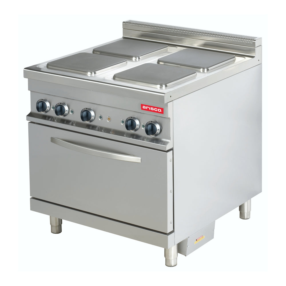 4 Plate cooking range with 2/1 GN convection oven - 900 series (ARISCO)