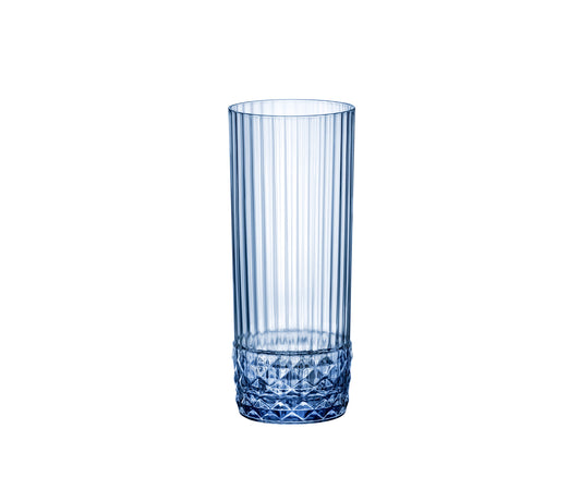 AMERICA '20s - SAPPHIRE BLUE - LONG DRINK 40CL H158MM W68MM (6) (Bormioli Rocco)