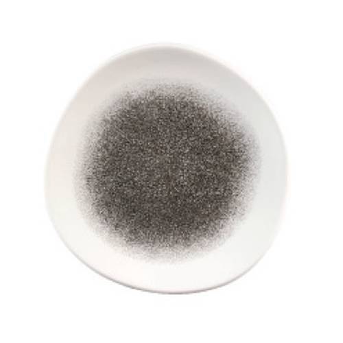 RAKU QUARTZ BLACK - ORGANIC ROUND PLATE - 26.4CM (12) (Churchill)