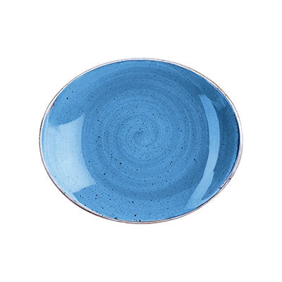CORNFLOWER BLUE - OVAL PLATE - 19.2CM (12) (Churchill)
