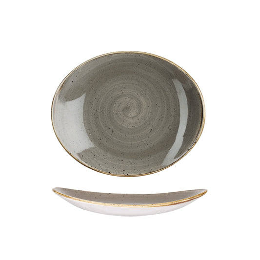 PEPPERCORN GREY - OVAL PLATE 19.2CM (12)