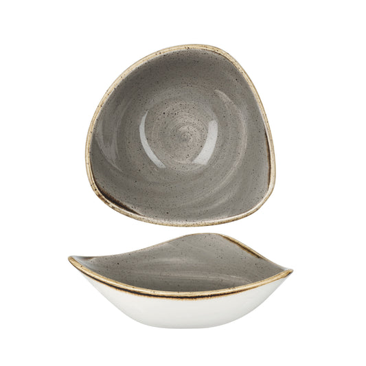 PEPPERCORN GREY - TRIANGLE BOWL 15.3CM (12) (Churchill)