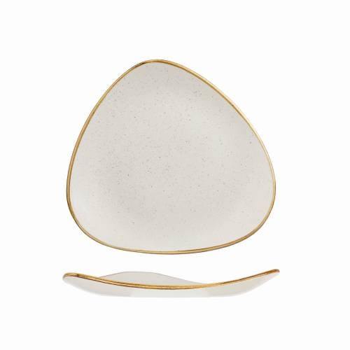 BARLEY WHITE - TRIANGLE PLATE - 22.9CM (12) (Churchill)