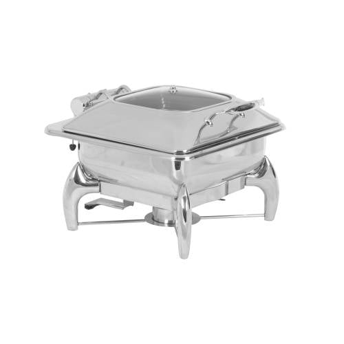 CHAFING DISH INDUCTION - SQUARE WITH GLASS LID 5.5LT (Electro Chef)