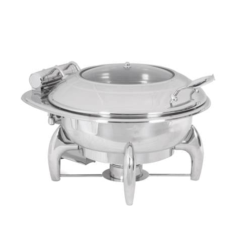 CHAFING DISH INDUCTION - ROUND- GLASS LID 6LT (Electro Chef)