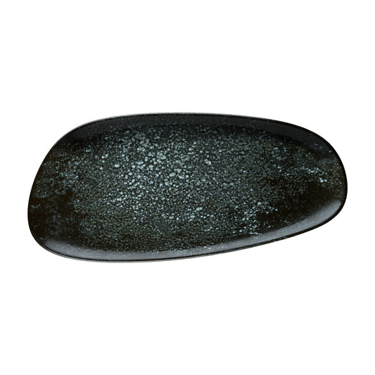 COSMOS BLACK – Organic Rectangular Plate – 36 CM (12) (BONNA)