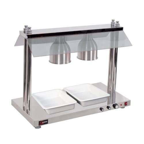 HEATED FOOD DISPLAY STATION SALVADORE - 2 LIGHT - WITH HEATED BASE (Salvadore)