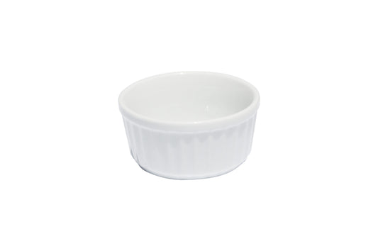 PRIMA - WHITE - RIBBED RAMEKIN 9cm (24) (Fortis)