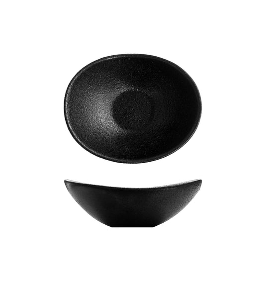TEMPEST - BLACK - OVAL SAUCE DISH - 10CM (24) (Fortis)