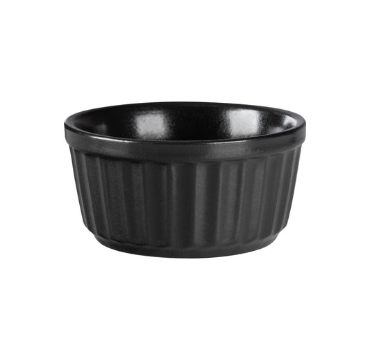 TEMPEST - BLACK - RIBBED RAMEKIN - 9CM (24) (Fortis)