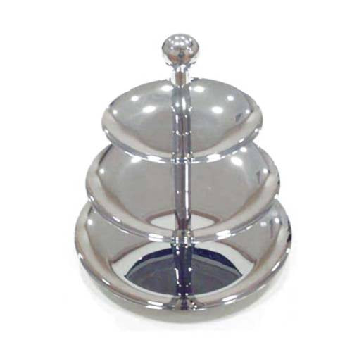 DISPLAY STAND S/STEEL - 3 TIER 266 X 220 X 167MM (Global)