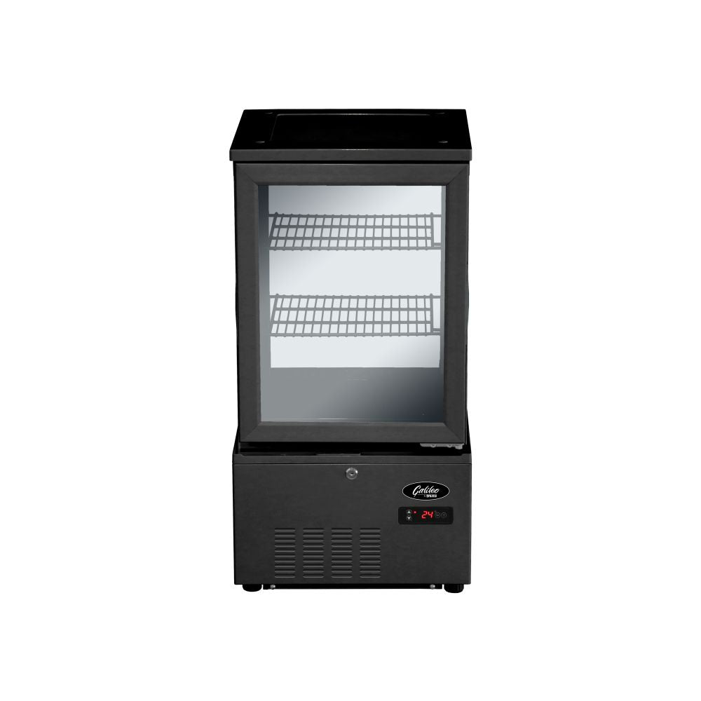 Refrigerated glass display cabinet - 56Lt, Black (POLARCAB)