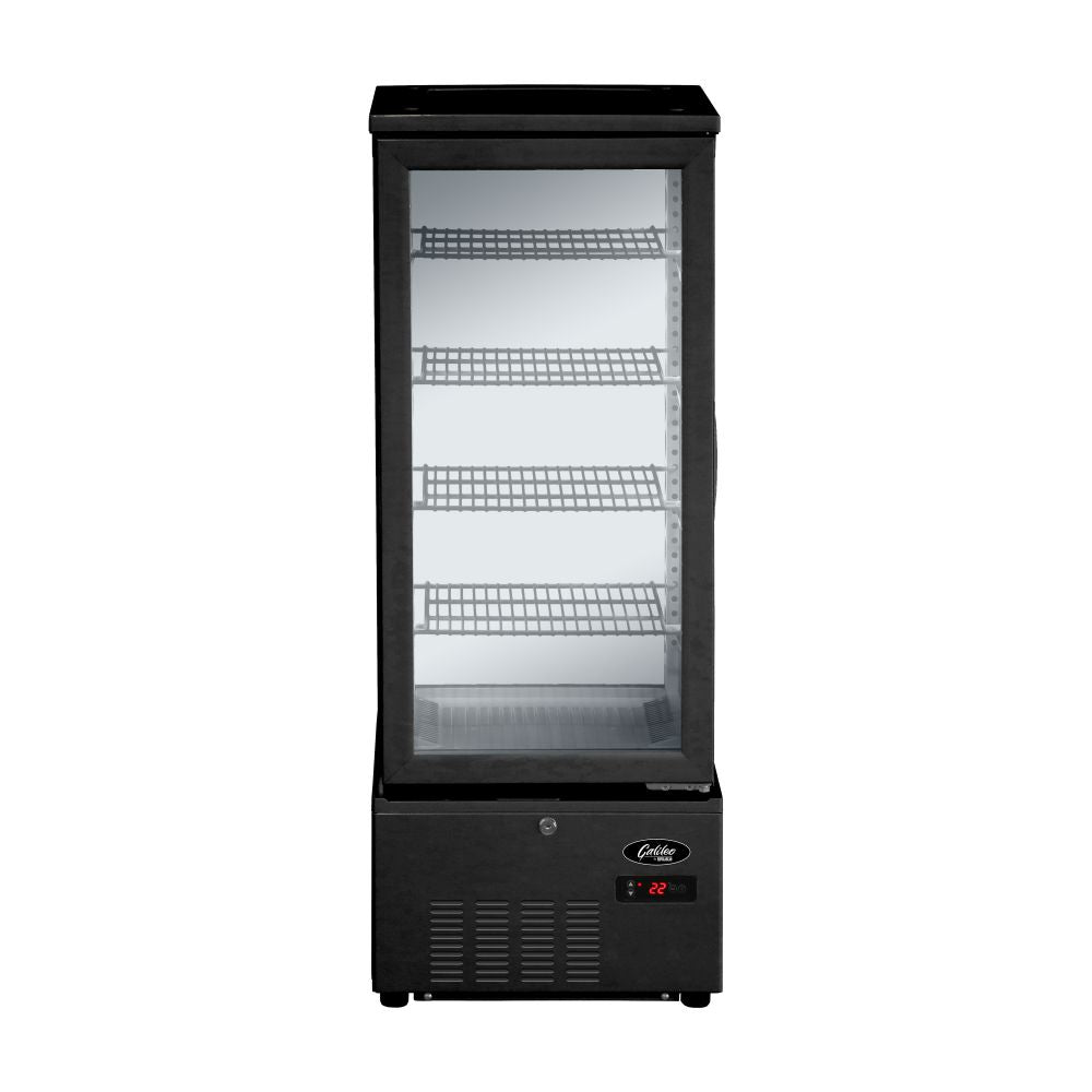 Refrigerated glass display cabinet - 98Lt, Black (POLARCAB)