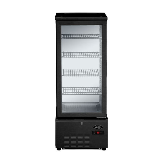 Refrigerated glass display cabinet - 98Lt, Black (POLARCAB)