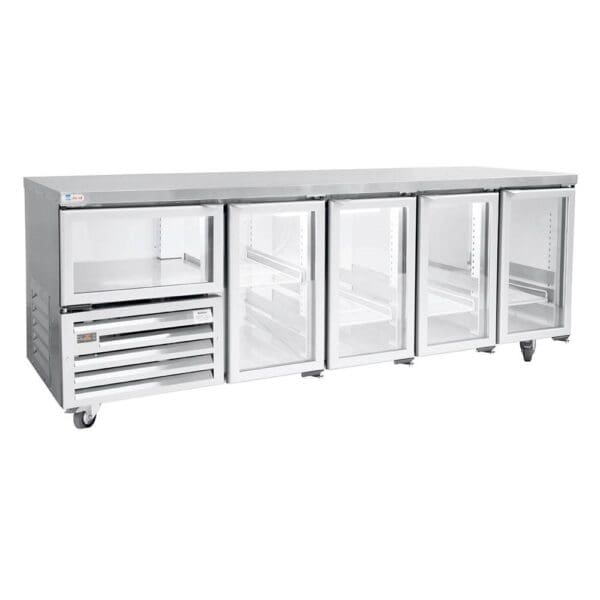 Gastronorm - glass doors underbar fridge (Just Refrigeration)