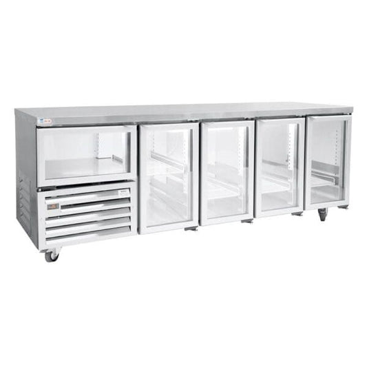 Gastronorm - glass doors underbar fridge (Just Refrigeration)