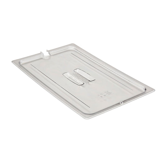 POLYCARBONATE CLEAR LID WITH HANDLE - NOTCHED - FOR 1/1 PANS