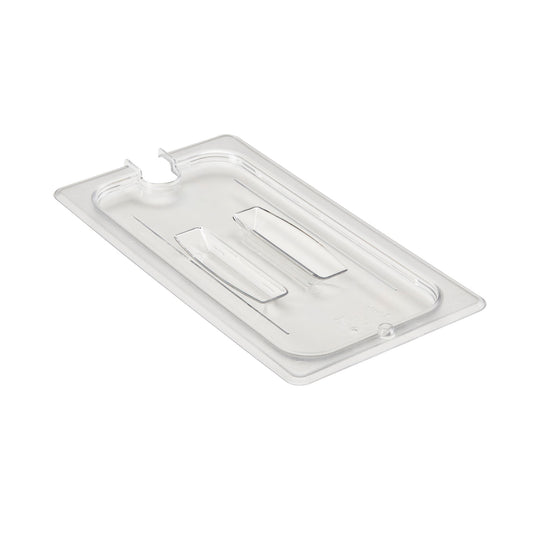 POLYCARBONATE CLEAR LID WITH HANDLE - NOTCHED - FOR 1/6 PANS
