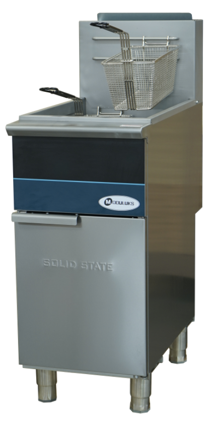 MODULUKS 1 X 20LT HIGH SPEED 4-BURNER GAS FRYER - MILIVOLT GAS VALVE - HEAVY DUTY RANGE